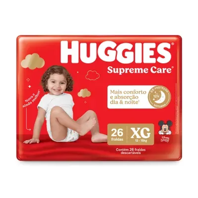 Fralda Supreme Care Huggies Xg 26Un